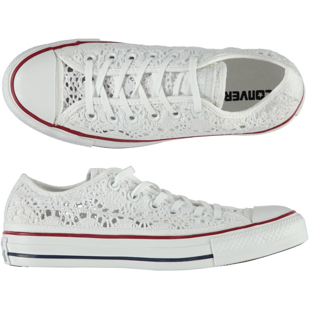 converse bianche ricamate