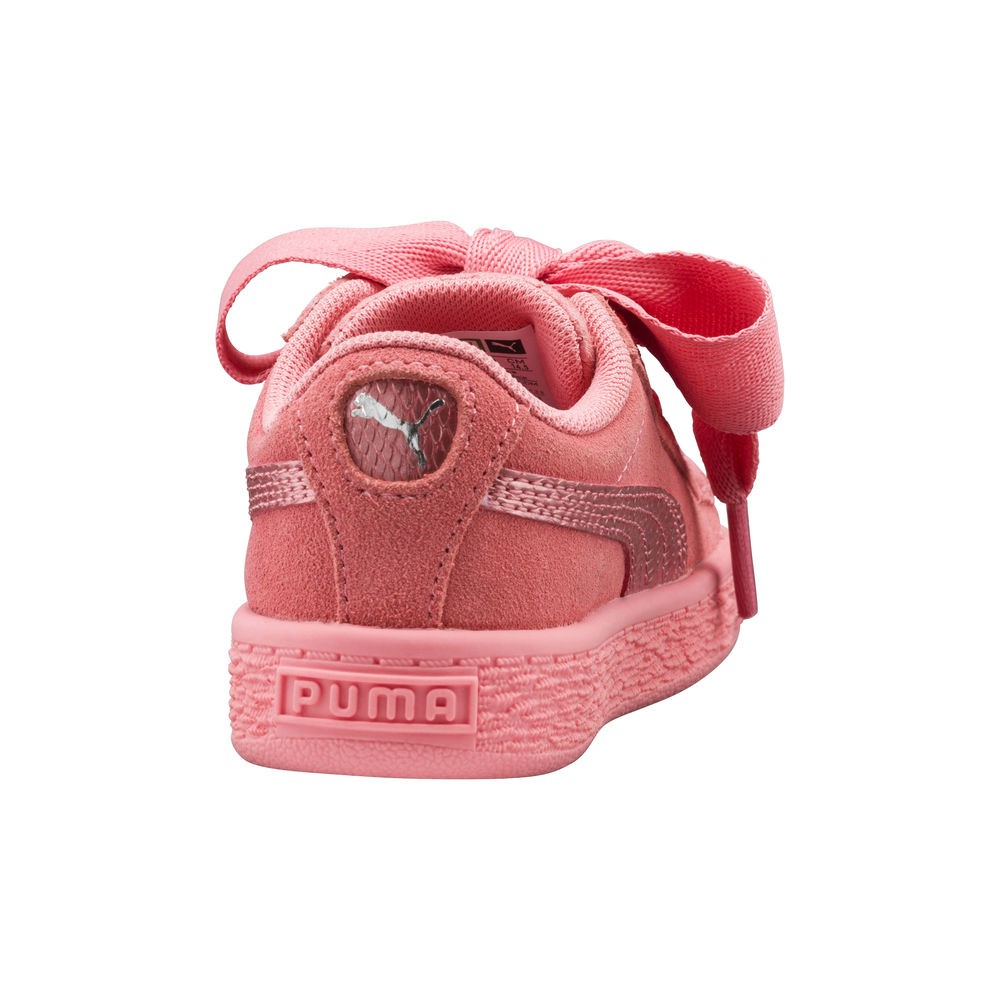 puma suede heart bambino argento
