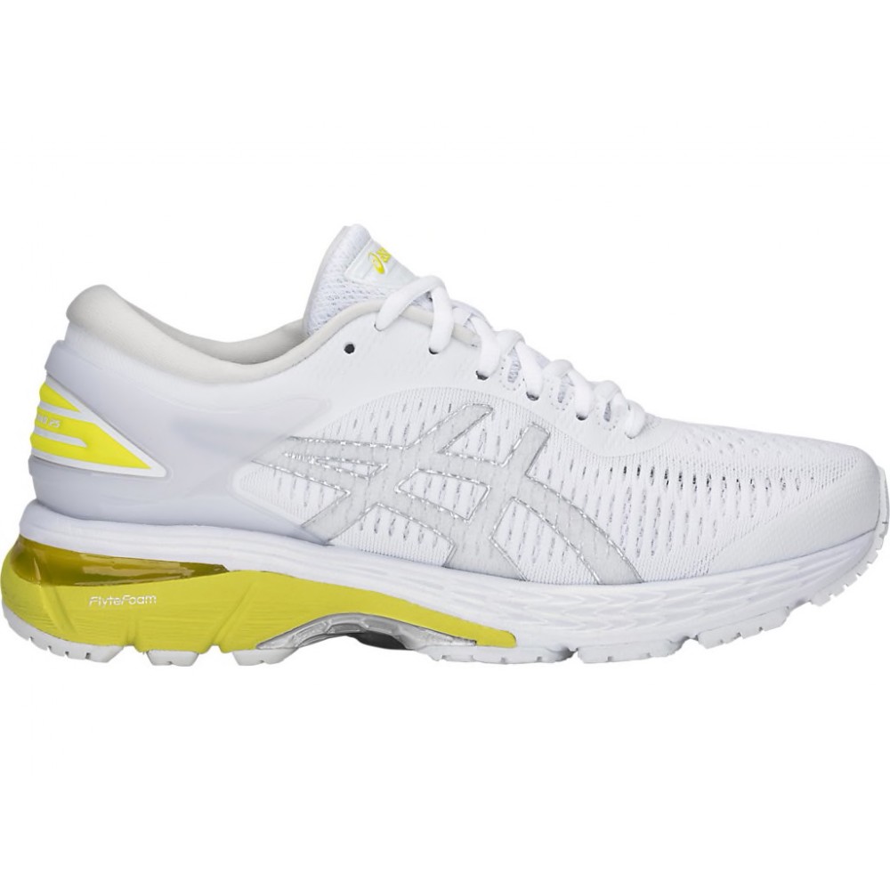 Running Asics Kayano 25 Bianco Giallo Donna 1012A026101 - Acquista 