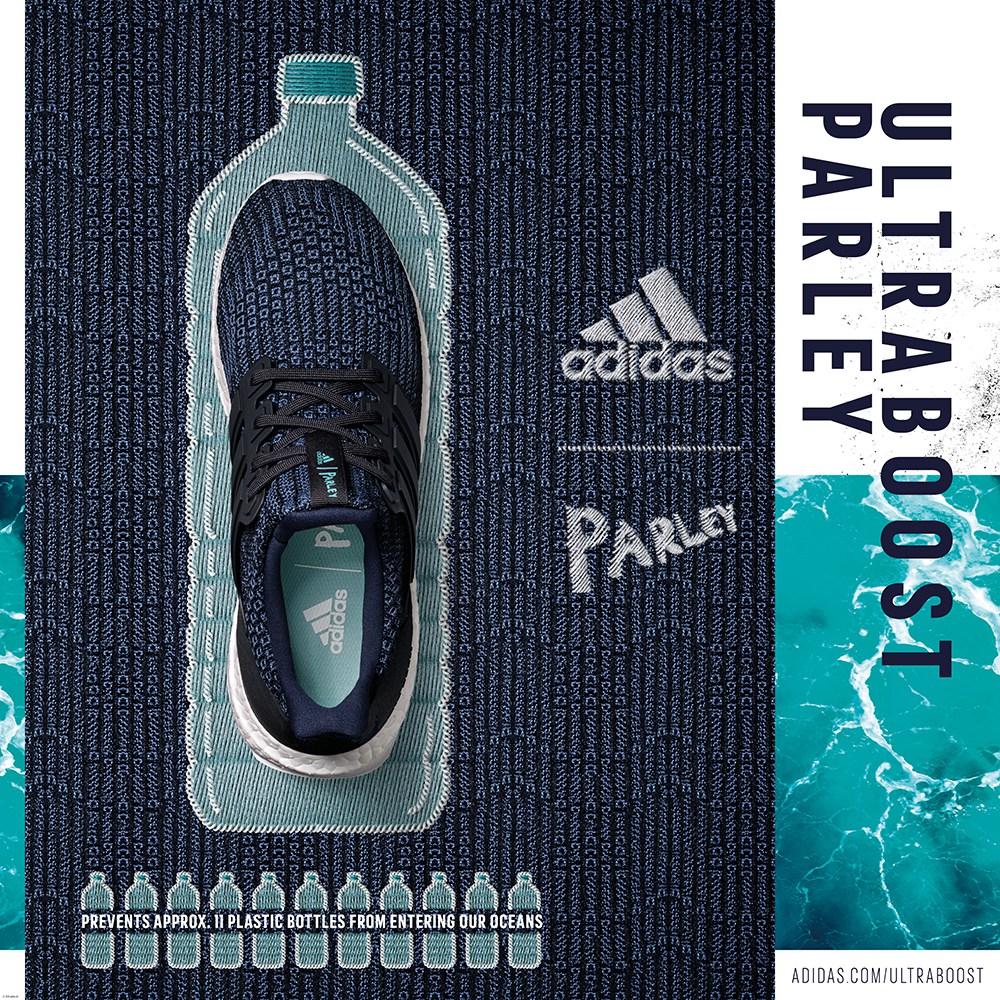scarpe adidas fatte con plastica riciclata